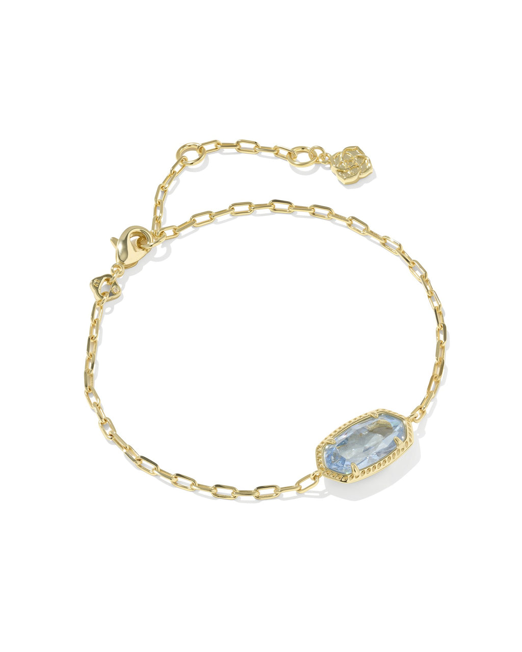 Kendra Scott Elaina Luxe Chain Bracelet - Gold Light Blue CZ