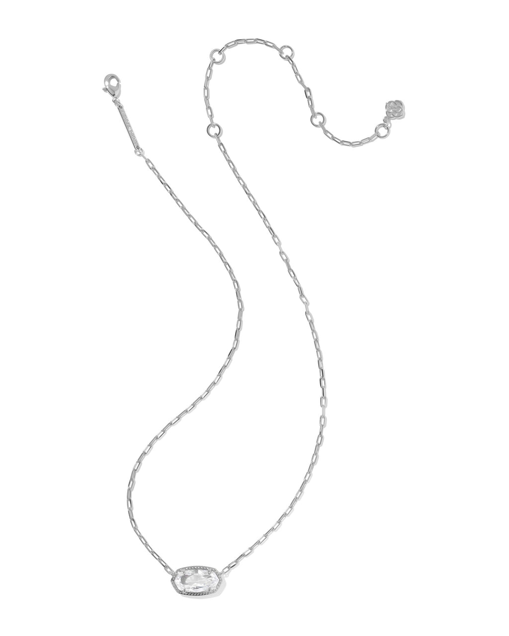 Kendra Scott Elisa Luxe Short Pendant Necklace - Silver White CZ