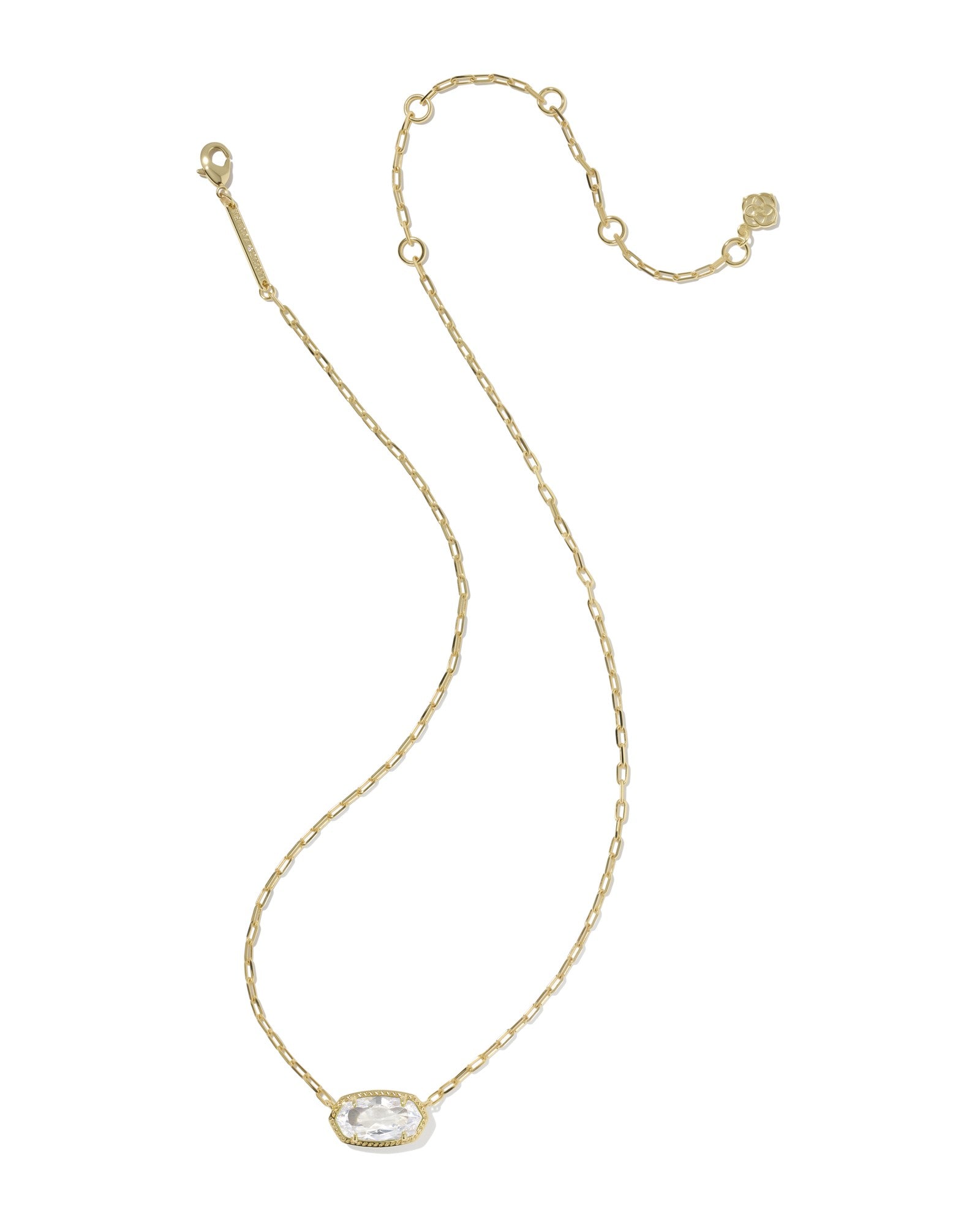 Kendra Scott Elisa Luxe Short Pendant Necklace - Gold White CZ