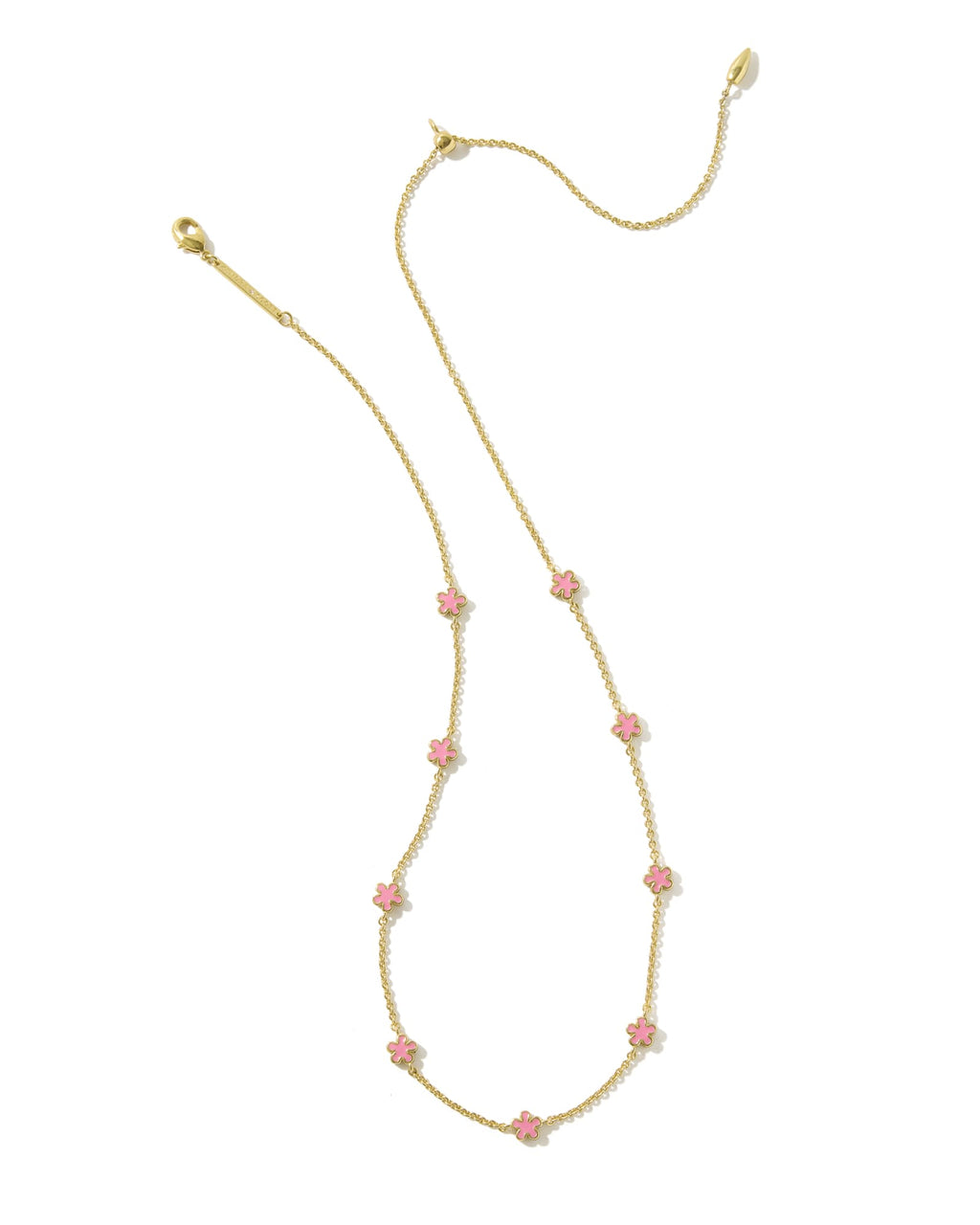 Kendra Scott Jane Strand Necklace - Gold Dark Pink Enamel