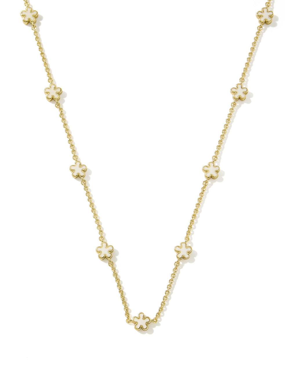 Kendra Scott Jane Strand Necklace - Gold White Enamel