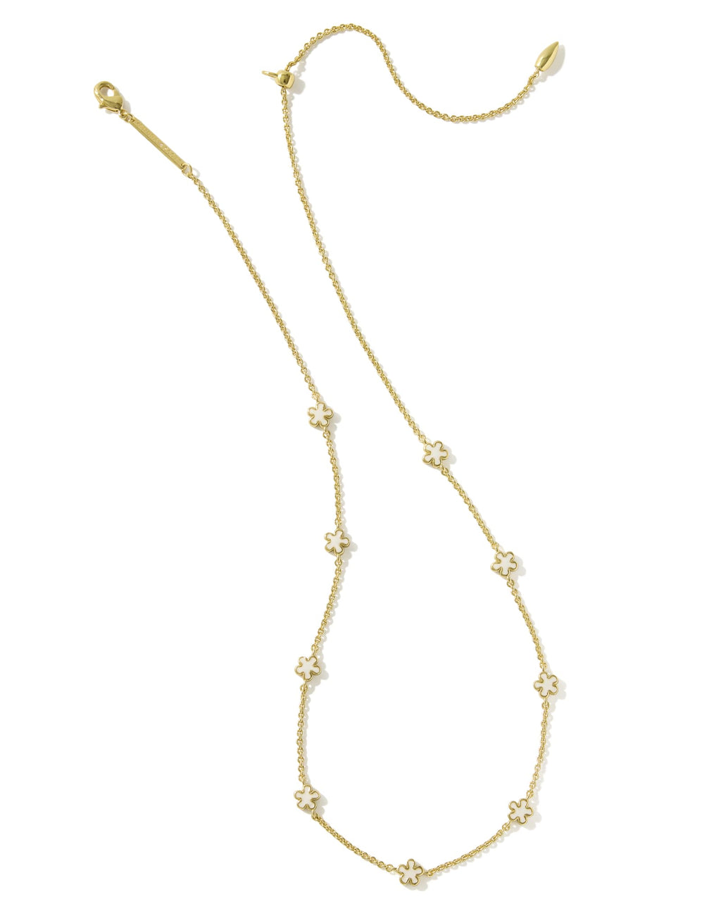 Kendra Scott Jane Strand Necklace - Gold White Enamel