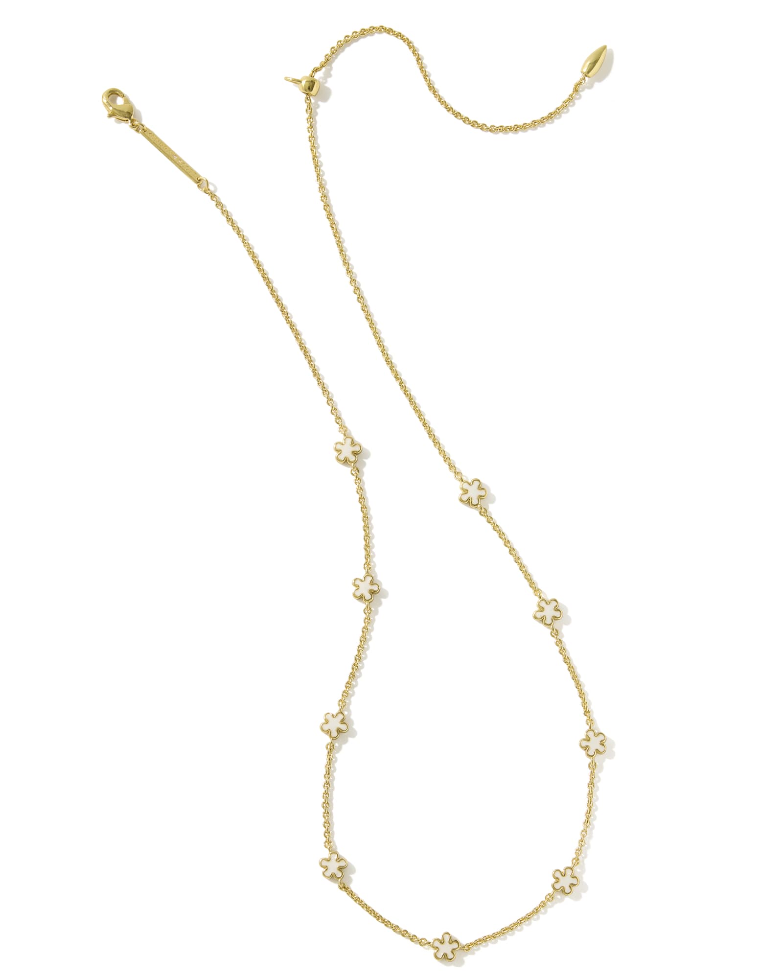 Kendra Scott Jane Strand Necklace - Gold White Enamel