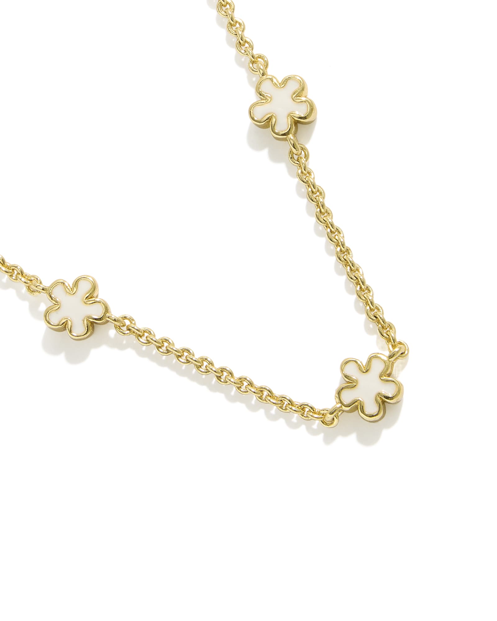 Kendra Scott Jane Strand Necklace - Gold White Enamel