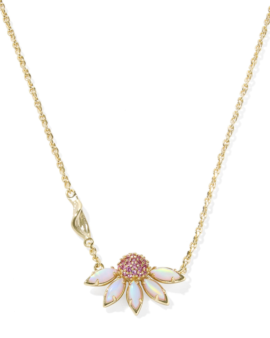 Kendra Scott Anya Flower Short Pendant Necklace - Gold Light Pink Mix