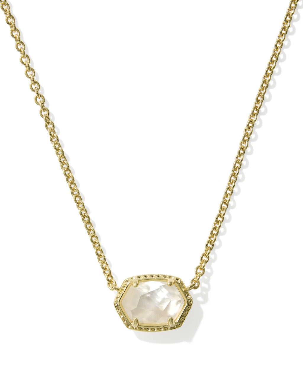 Kendra Scott Daphne Frame Short Pendant Necklace - Gold Ivory Mother Of Pearl