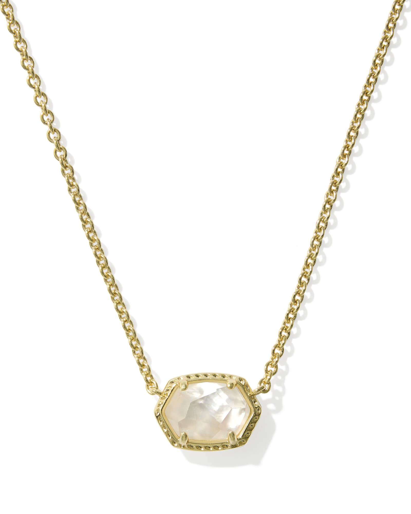 Kendra Scott Daphne Frame Short Pendant Necklace - Gold Ivory Mother Of Pearl