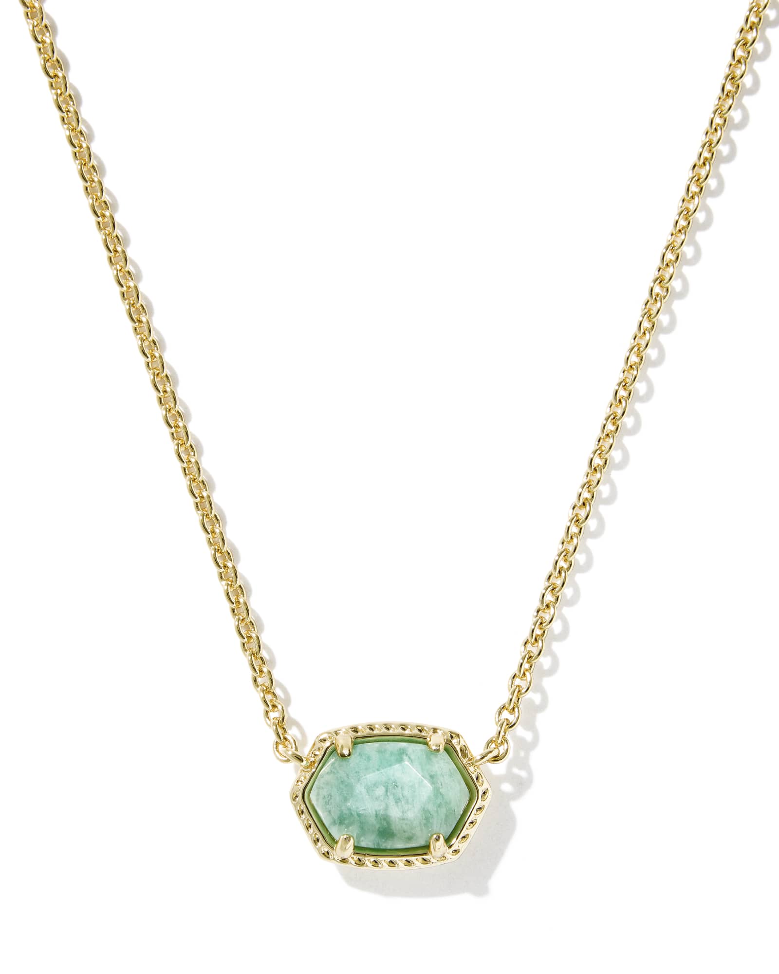 Kendra Scott Daphne Frame Short Pendant Necklace - Gold Teal Amazonite