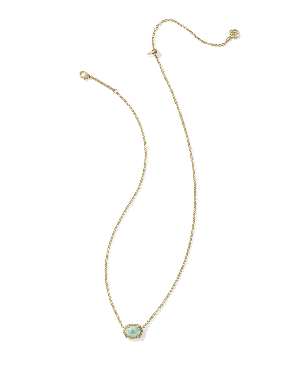 Kendra Scott Daphne Frame Short Pendant Necklace - Gold Teal Amazonite