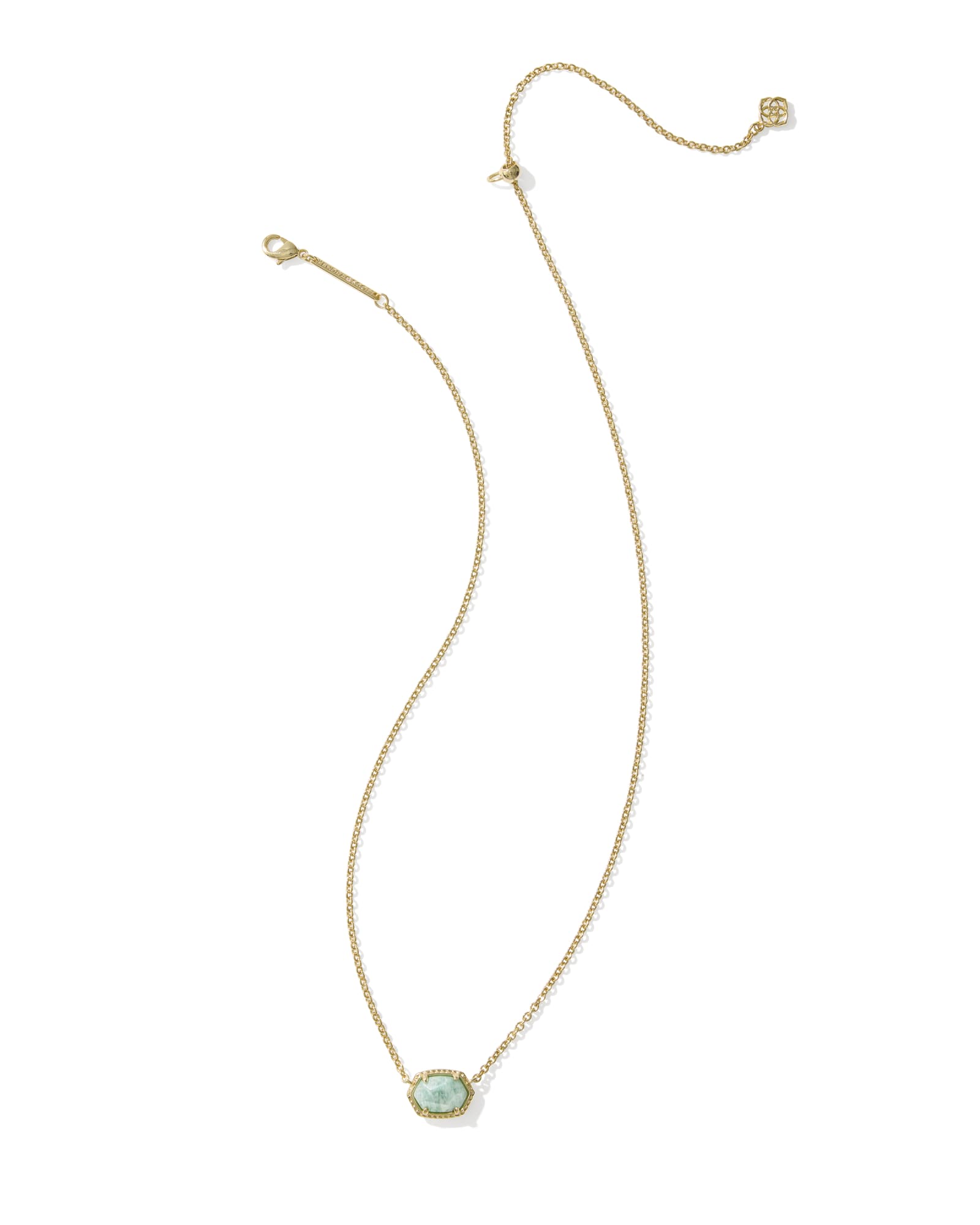 Kendra Scott Daphne Frame Short Pendant Necklace - Gold Teal Amazonite