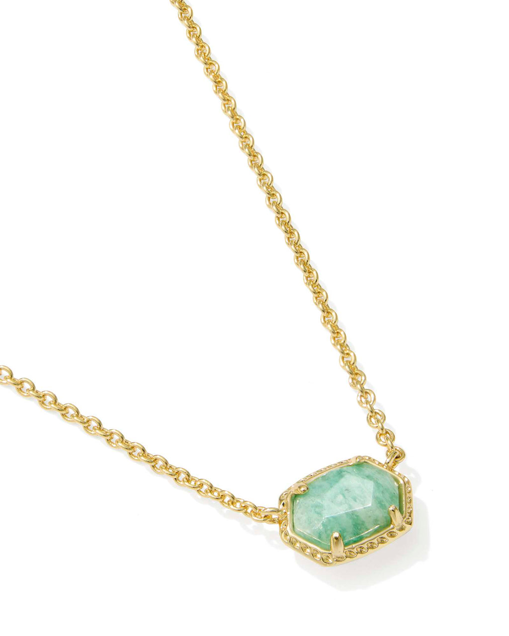 Kendra Scott Daphne Frame Short Pendant Necklace - Gold Teal Amazonite