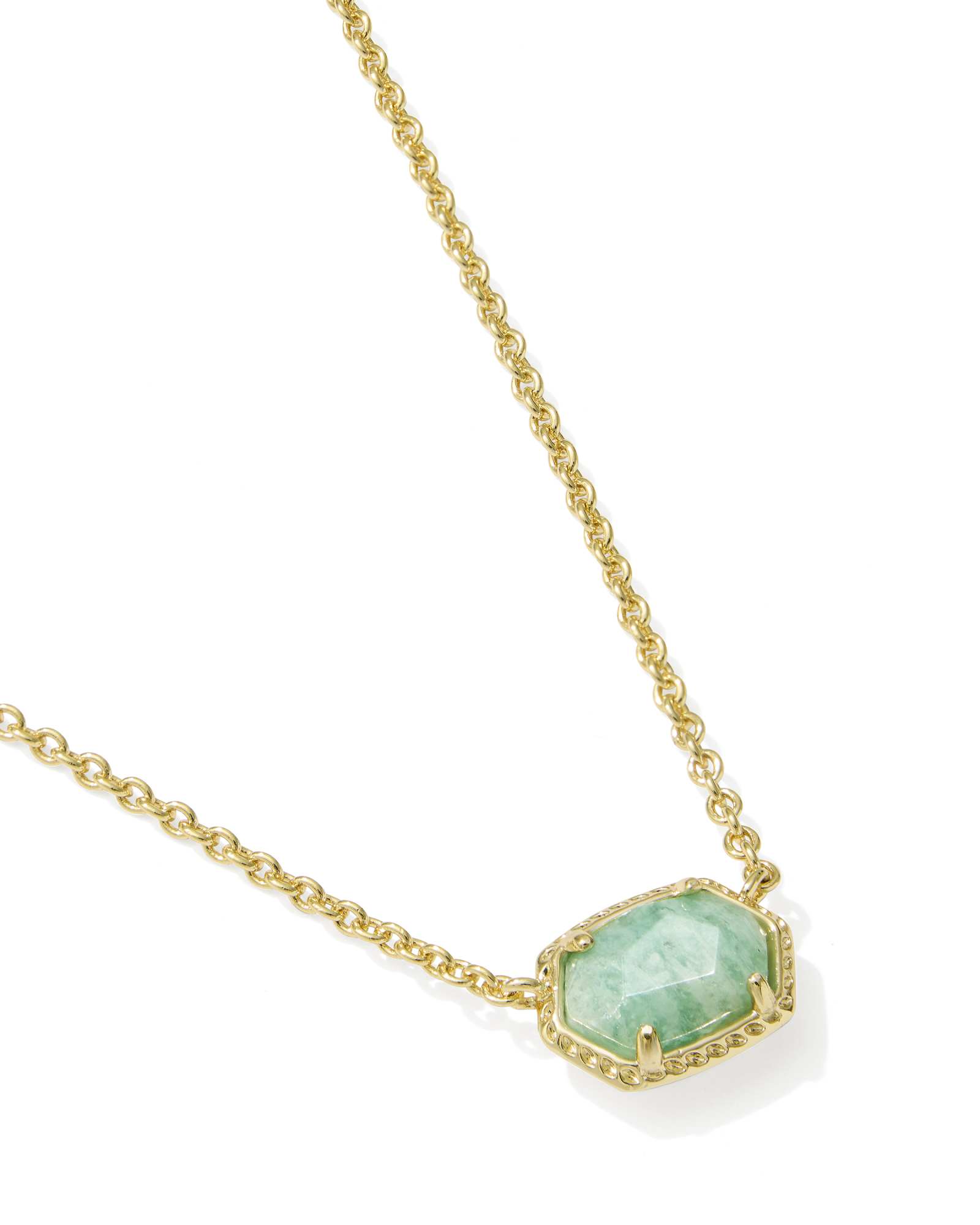 Kendra Scott Daphne Frame Short Pendant Necklace - Gold Teal Amazonite