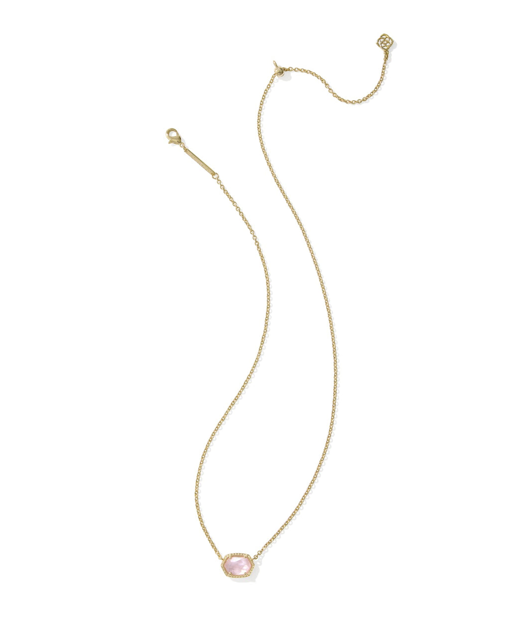 Kendra Scott Daphne Frame Short Pendant Necklace - Gold Light Pink Mother Of Pearl