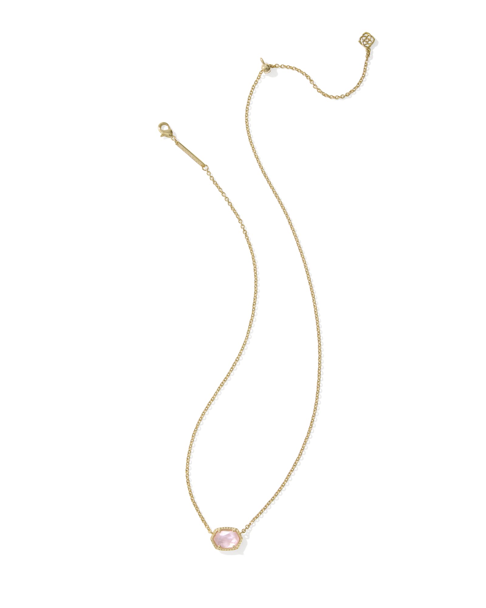 Kendra Scott Daphne Frame Short Pendant Necklace - Gold Light Pink Mother Of Pearl