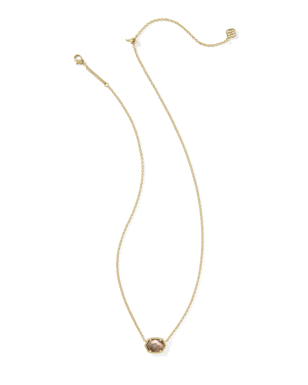 Kendra Scott Daphne Frame Short Pendant Necklace - Gold Taupe Mother Of Pearl