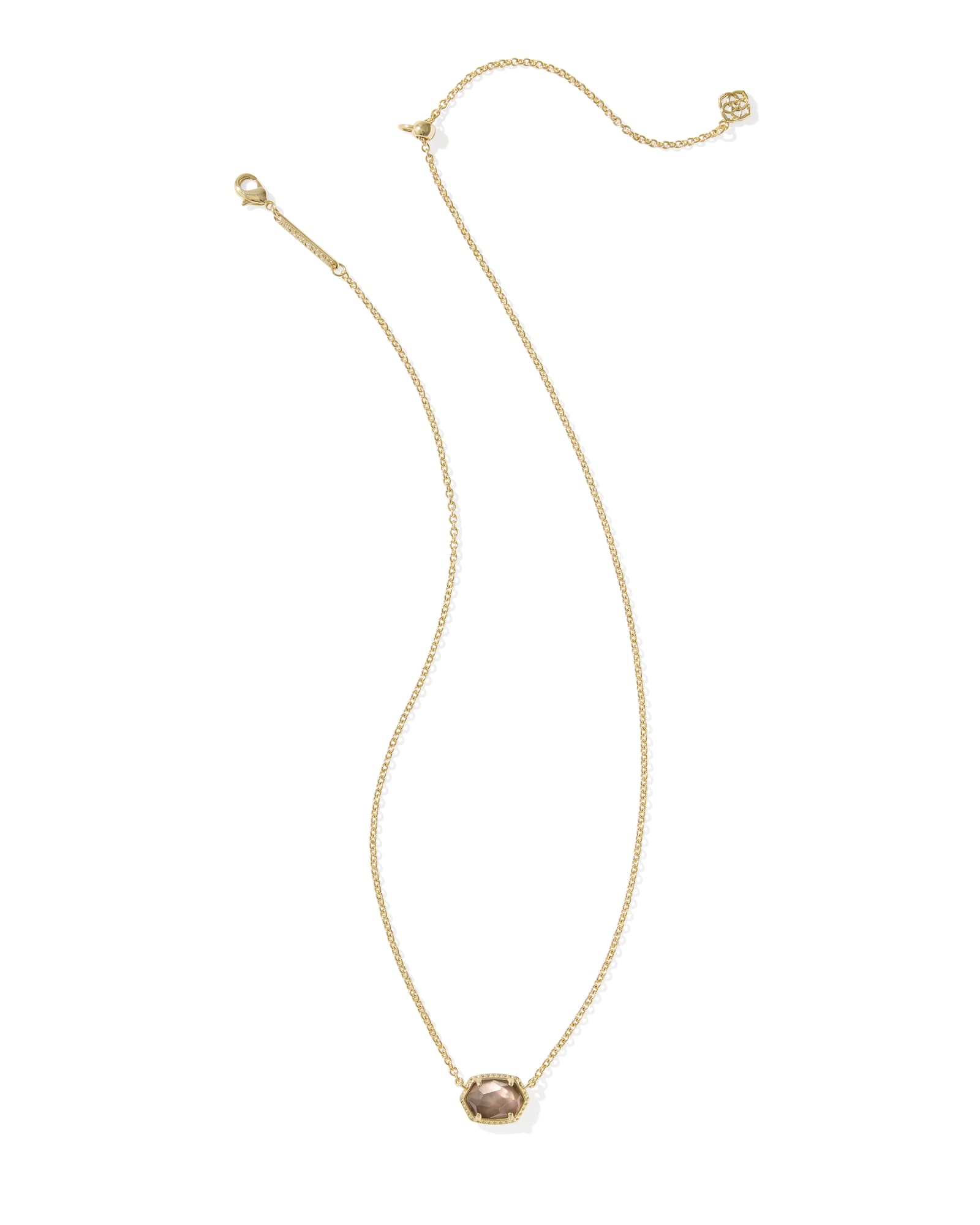 Kendra Scott Daphne Frame Short Pendant Necklace - Gold Taupe Mother Of Pearl