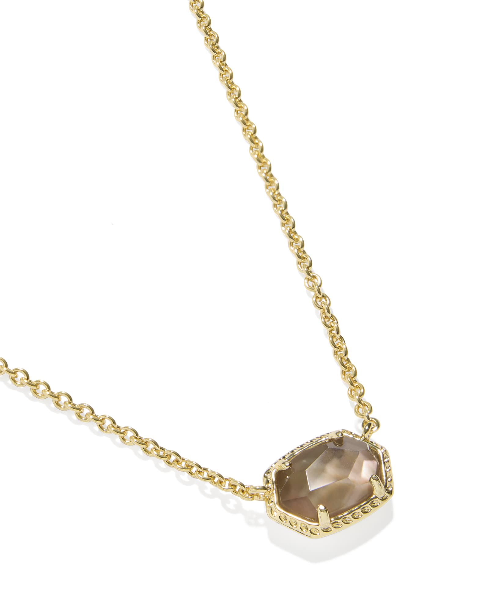 Kendra Scott Daphne Frame Short Pendant Necklace - Gold Taupe Mother Of Pearl