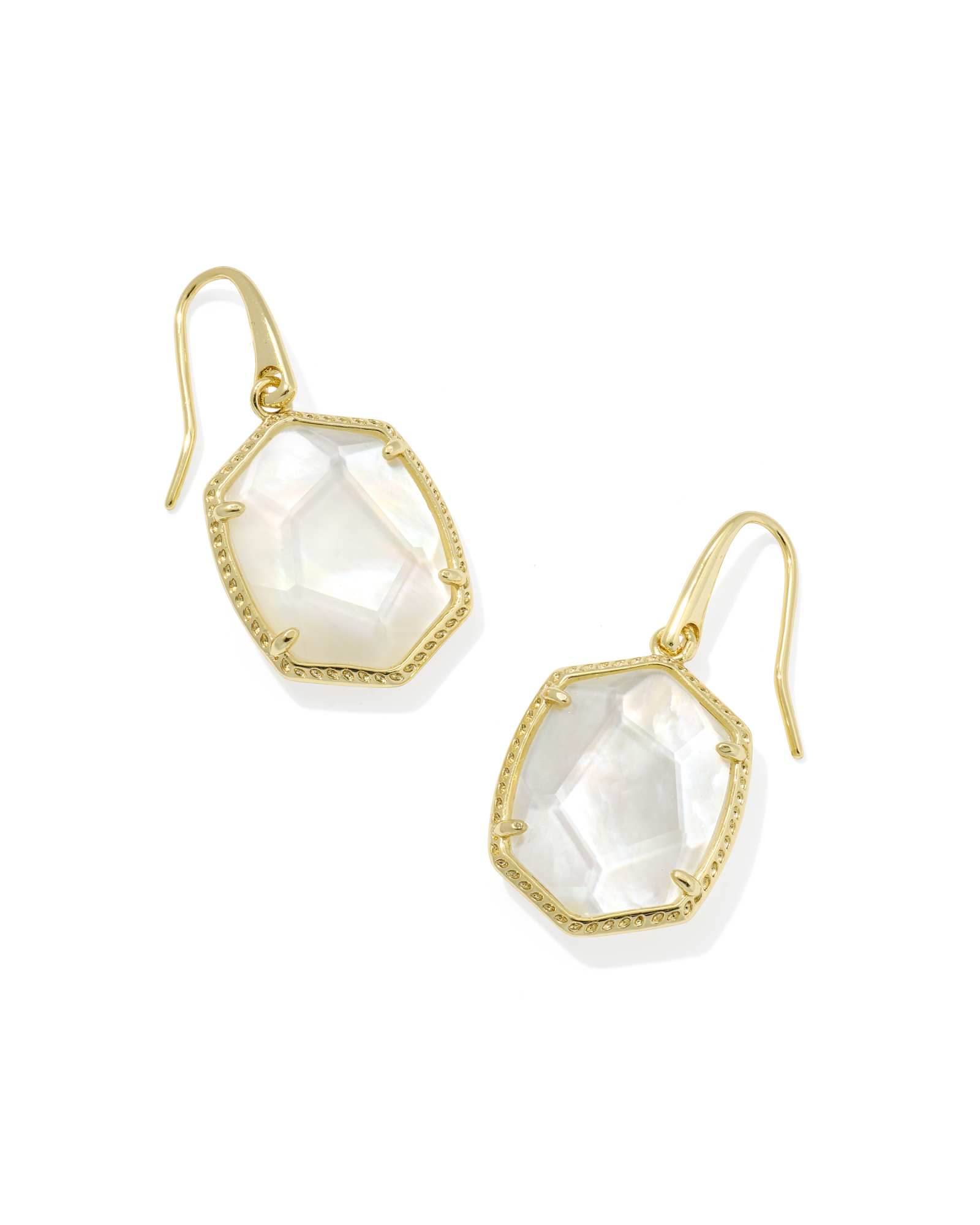 Kendra Scott Daphne Frame Drop Earrings - Gold Ivory Mother Of Pearl