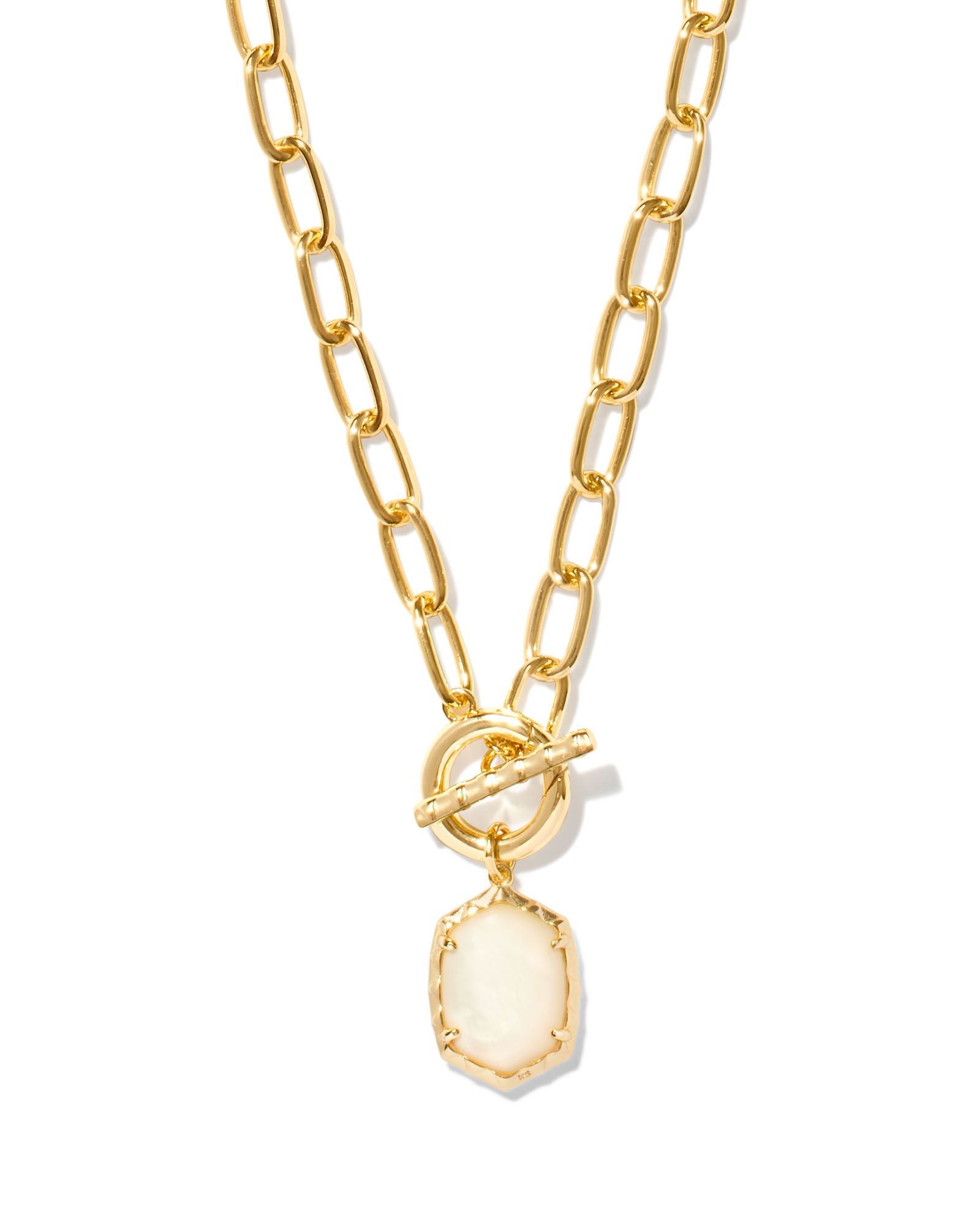 Kendra Scott Daphne Link And Chain Necklace - Gold Ivory Mother Of Pearl