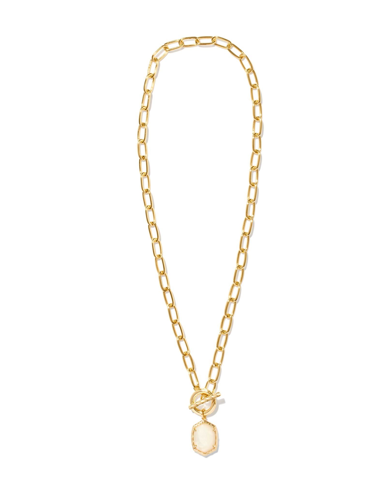 Kendra Scott Daphne Link And Chain Necklace - Gold Ivory Mother Of Pearl