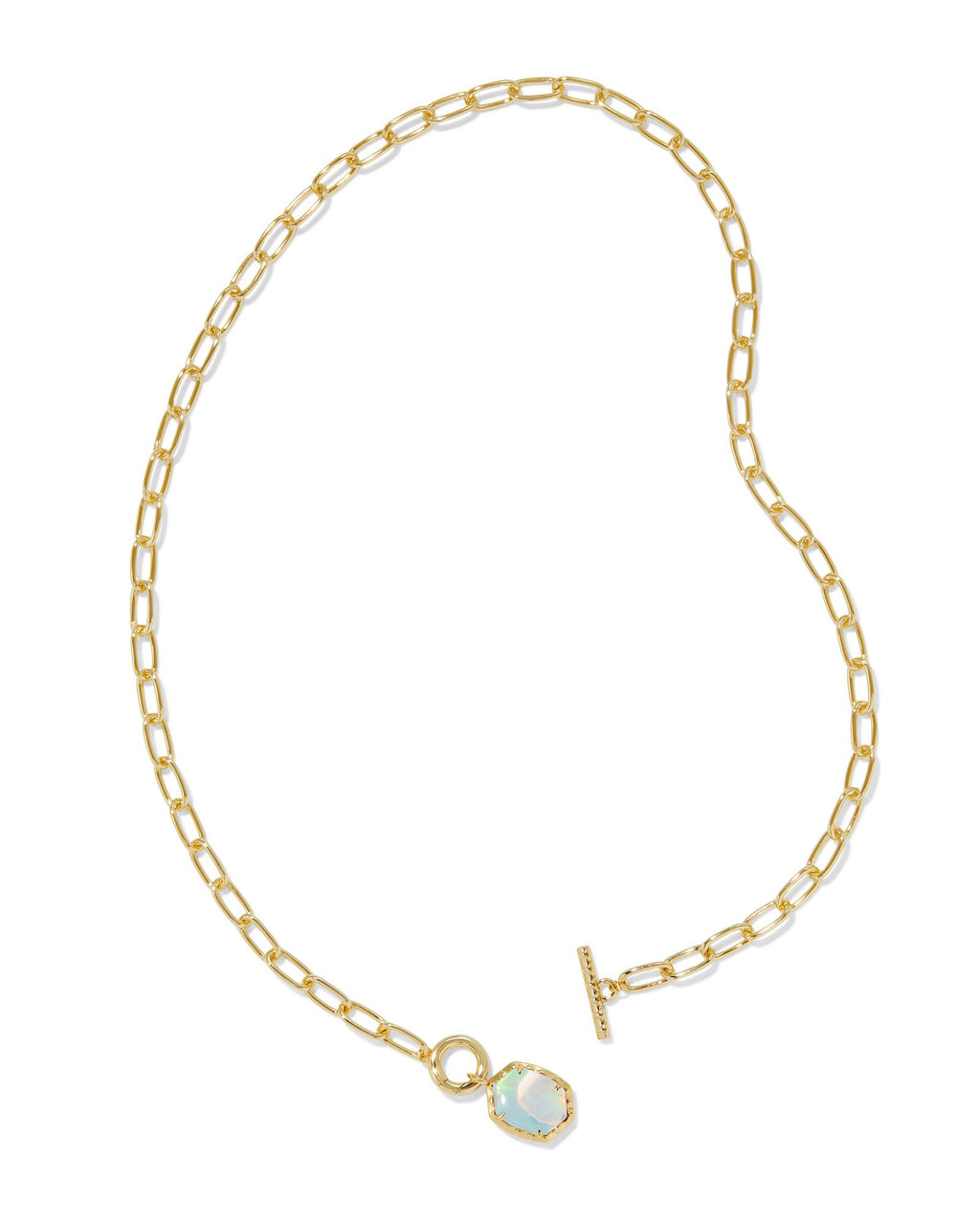 Kendra Scott Daphne Link And Chain Necklace - Gold White Opalescent Resin