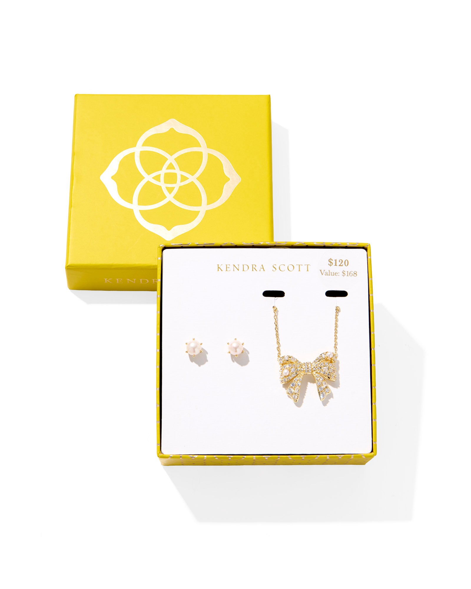 Kendra Scott Krista Bow & Ashton Gift Set - Gold White Mix