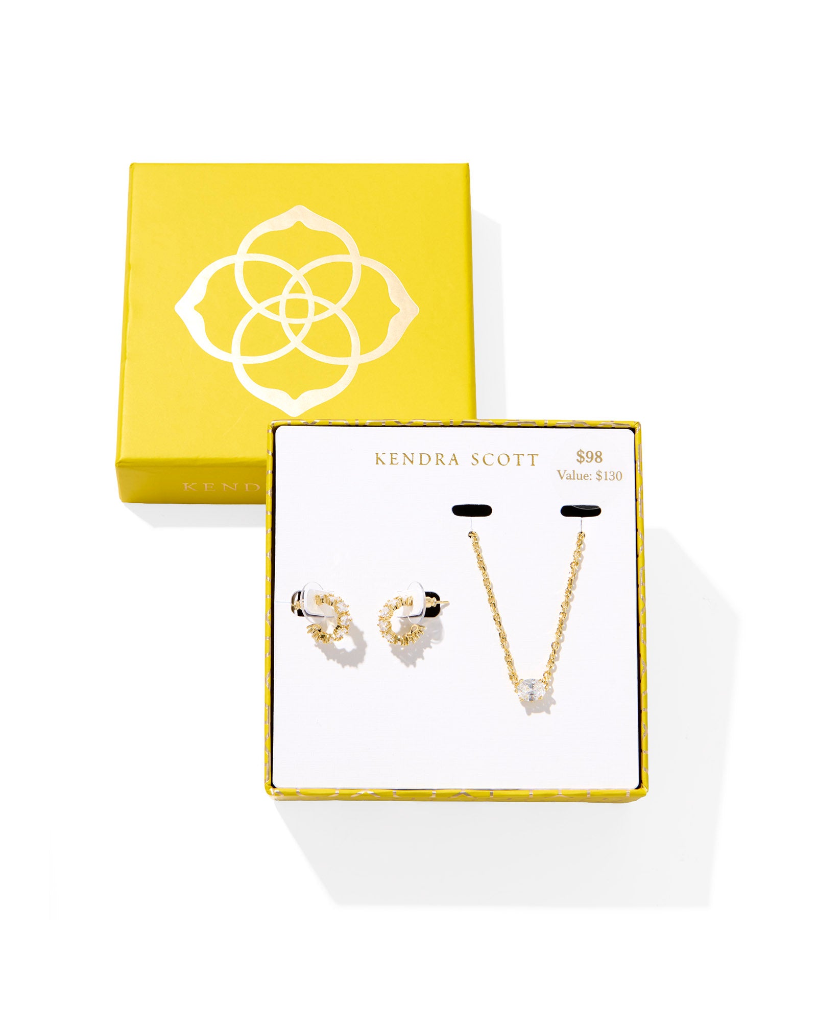 Kendra Scott Cailin Crystal Gift Set - Gold White CZ