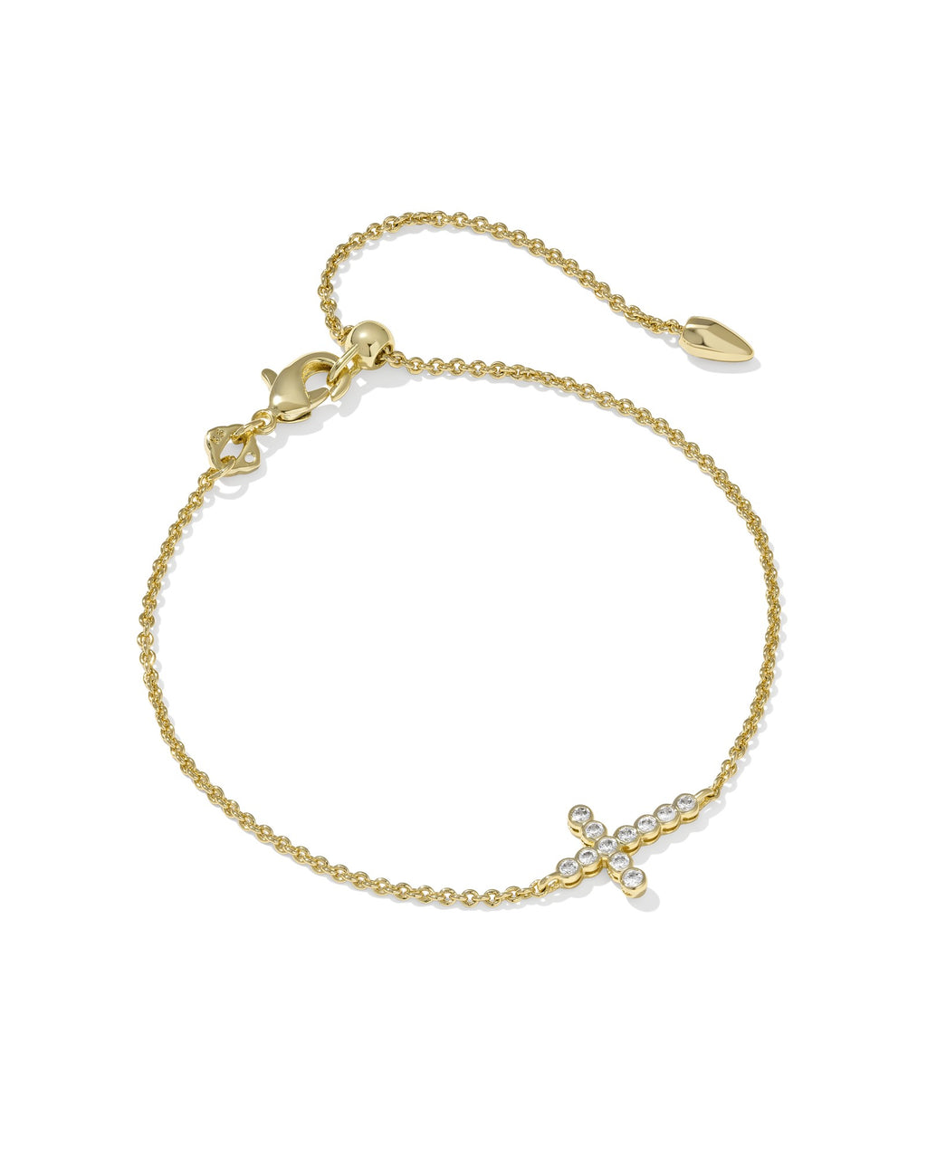 Kendra Scott Cross Crystal Delicate Chain Bracelet - Gold White CZ