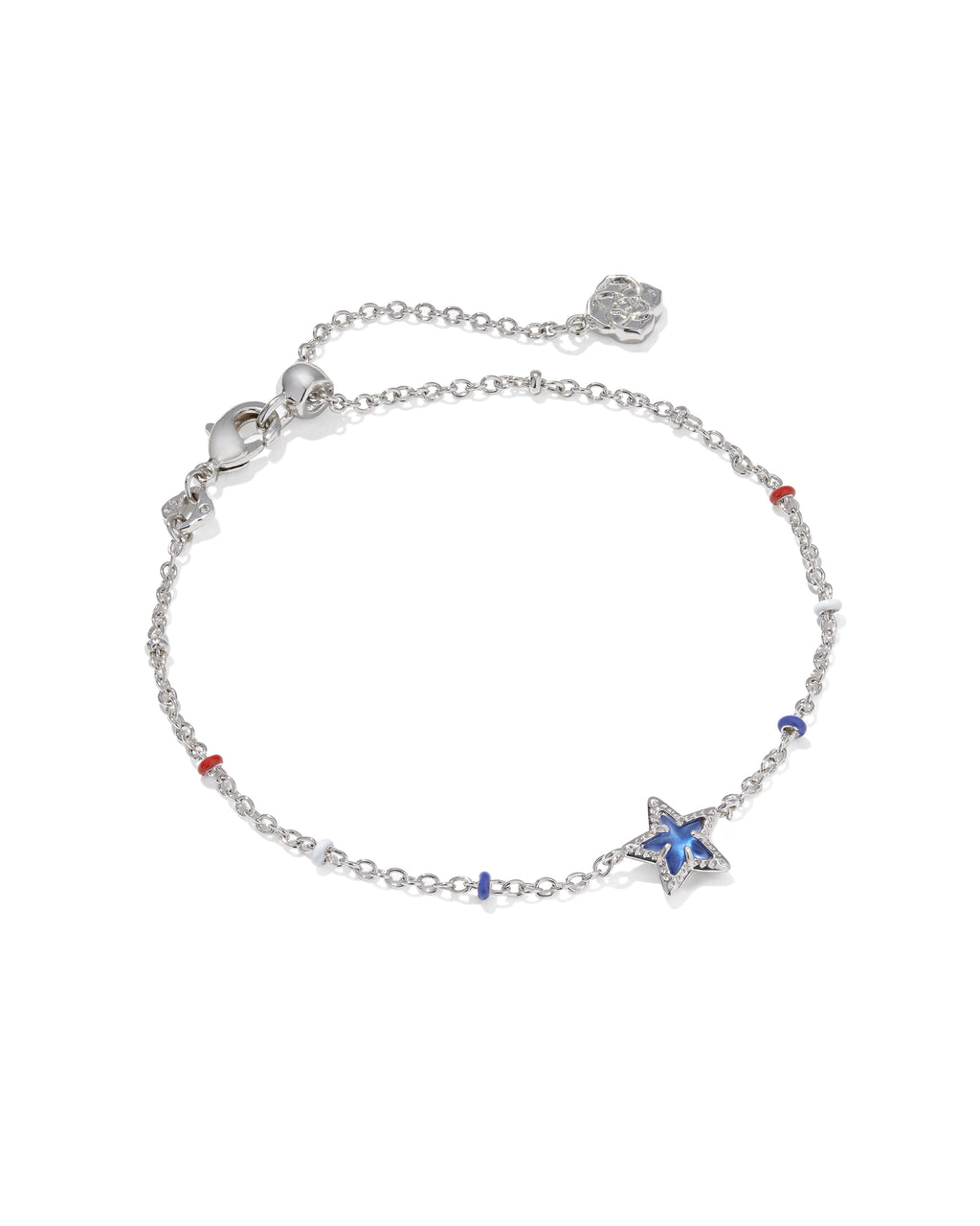 Kendra Scott Mini Cassidy Delicate Chain Bracelet - Silver Cobalt Blue Illusion
