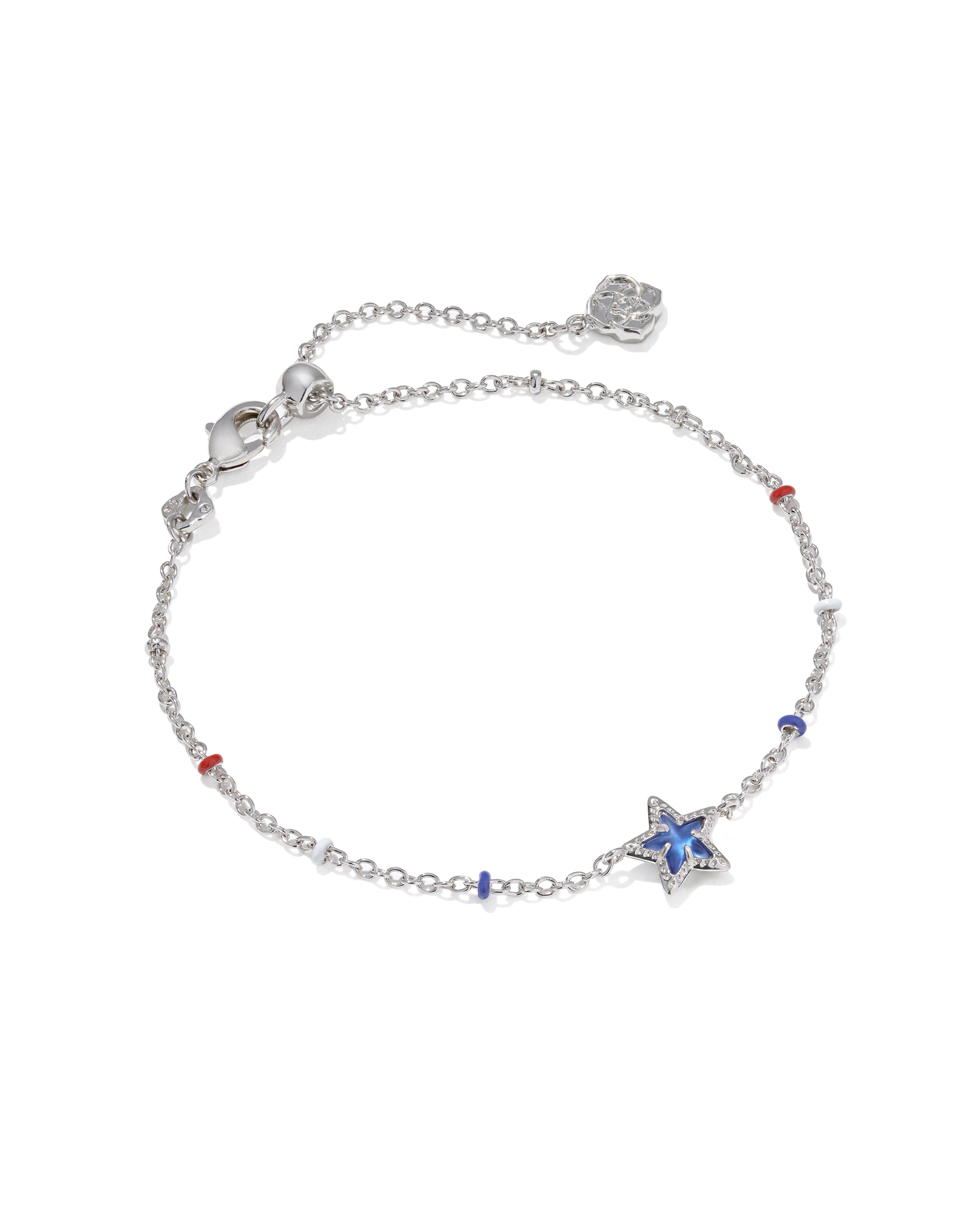 Kendra Scott Mini Cassidy Delicate Chain Bracelet - Silver Cobalt Blue Illusion