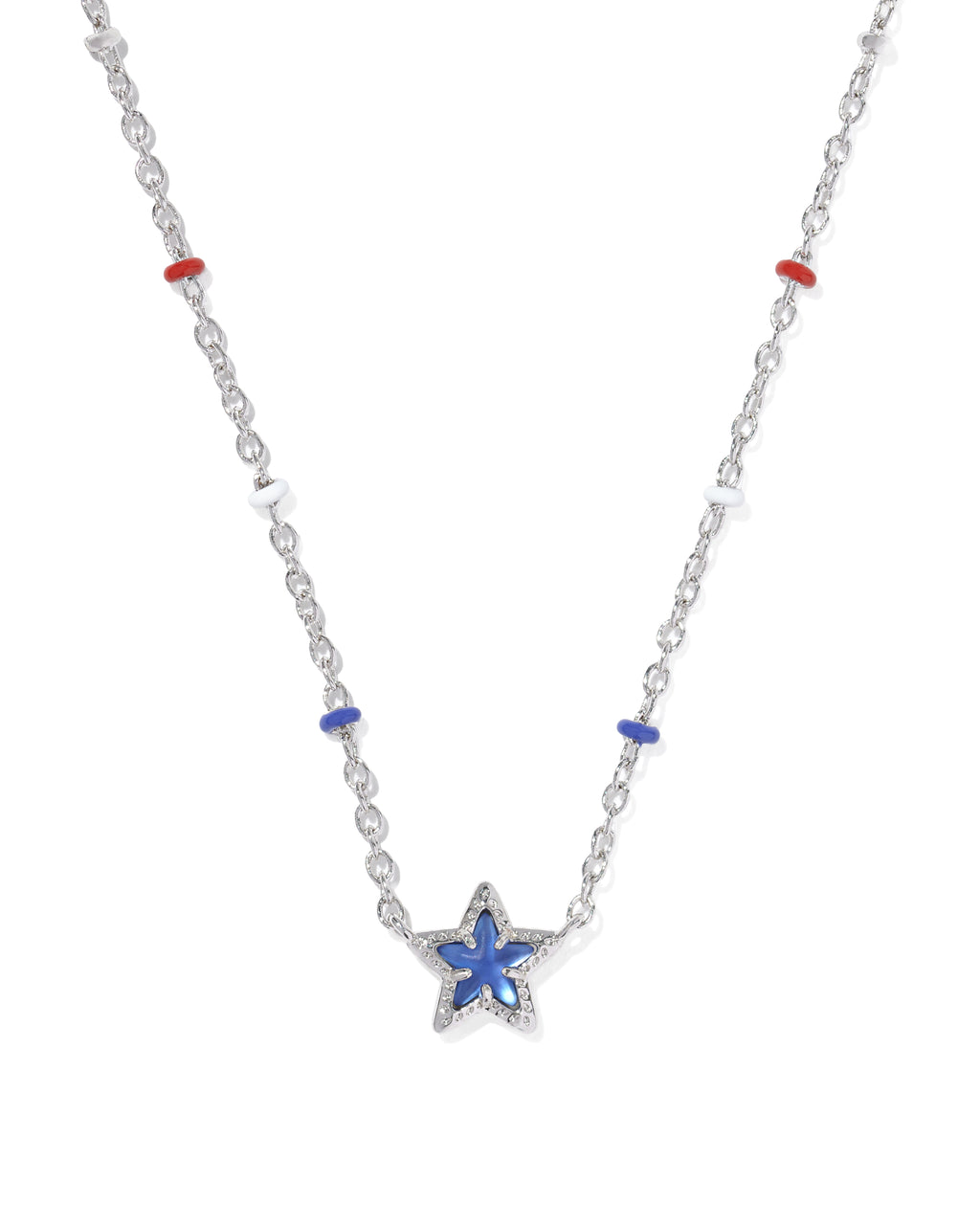 Kendra Scott Mini Cassidy Short Pendant Necklace - Silver Cobalt Illusion