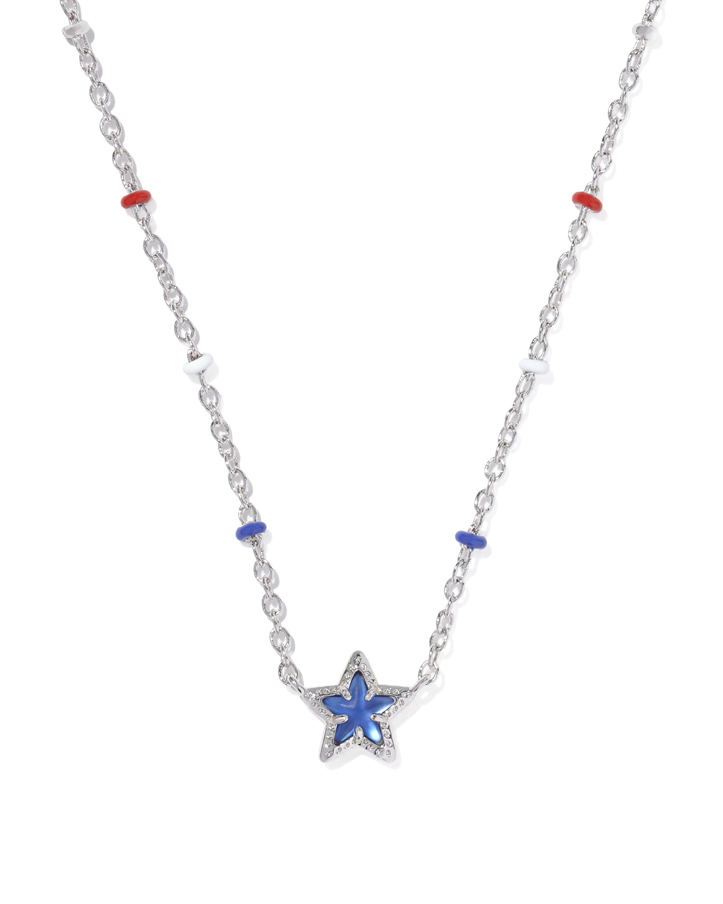 Kendra Scott Mini Cassidy Short Pendant Necklace - Silver Cobalt Illusion