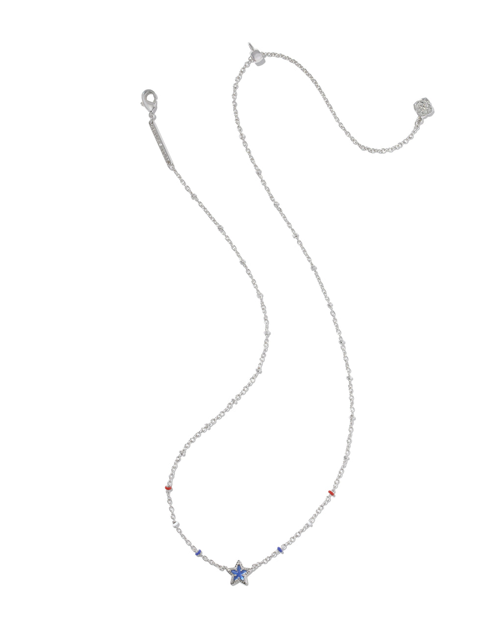 Kendra Scott Mini Cassidy Short Pendant Necklace - Silver Cobalt Illusion