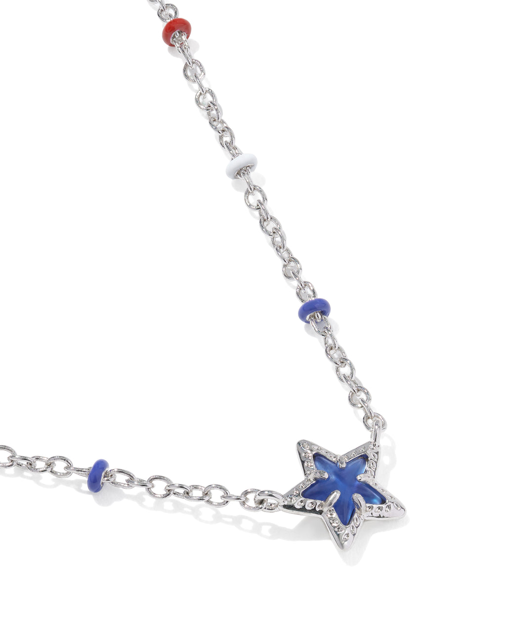 Kendra Scott Mini Cassidy Short Pendant Necklace - Silver Cobalt Illusion