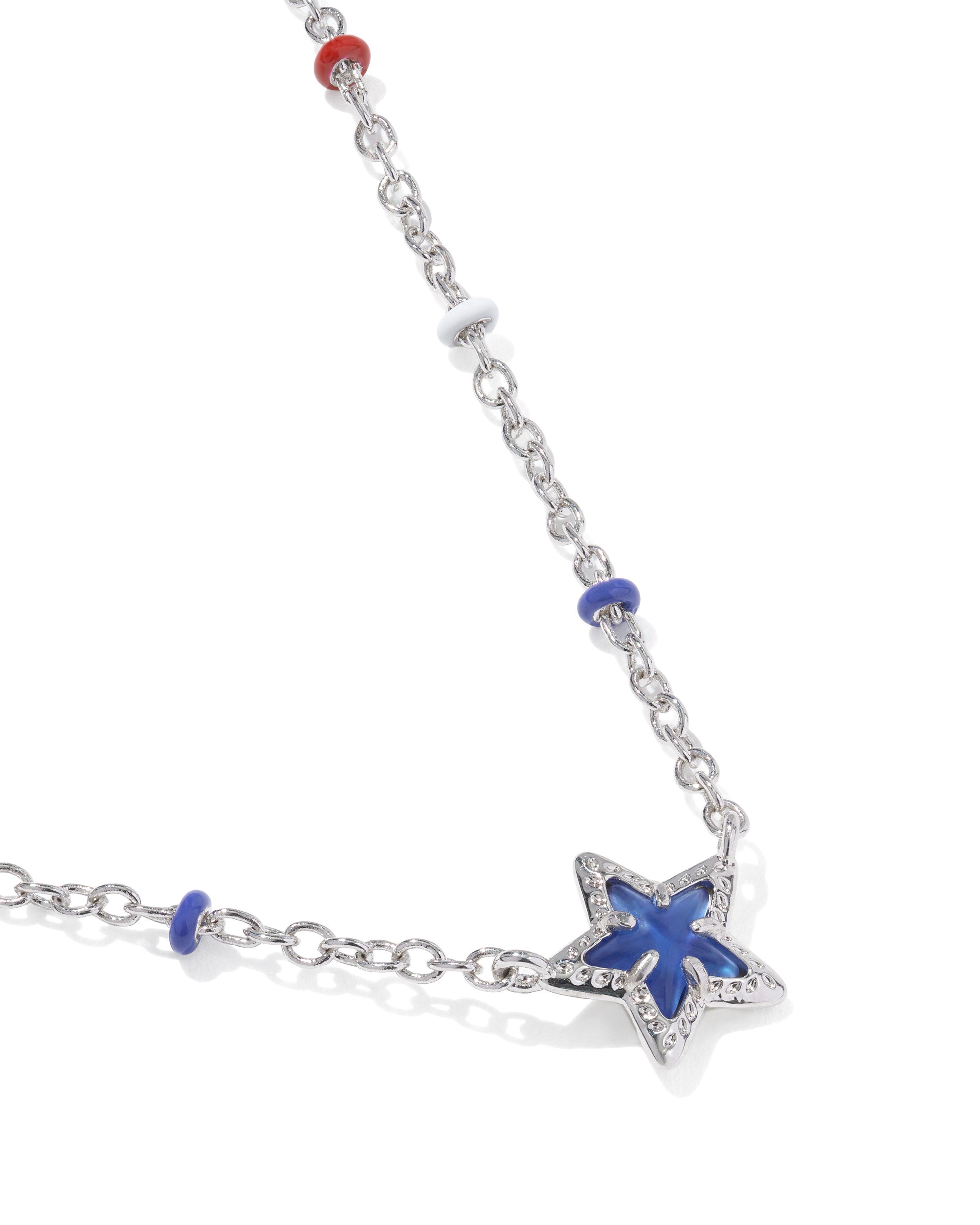 Kendra Scott Mini Cassidy Short Pendant Necklace - Silver Cobalt Illusion