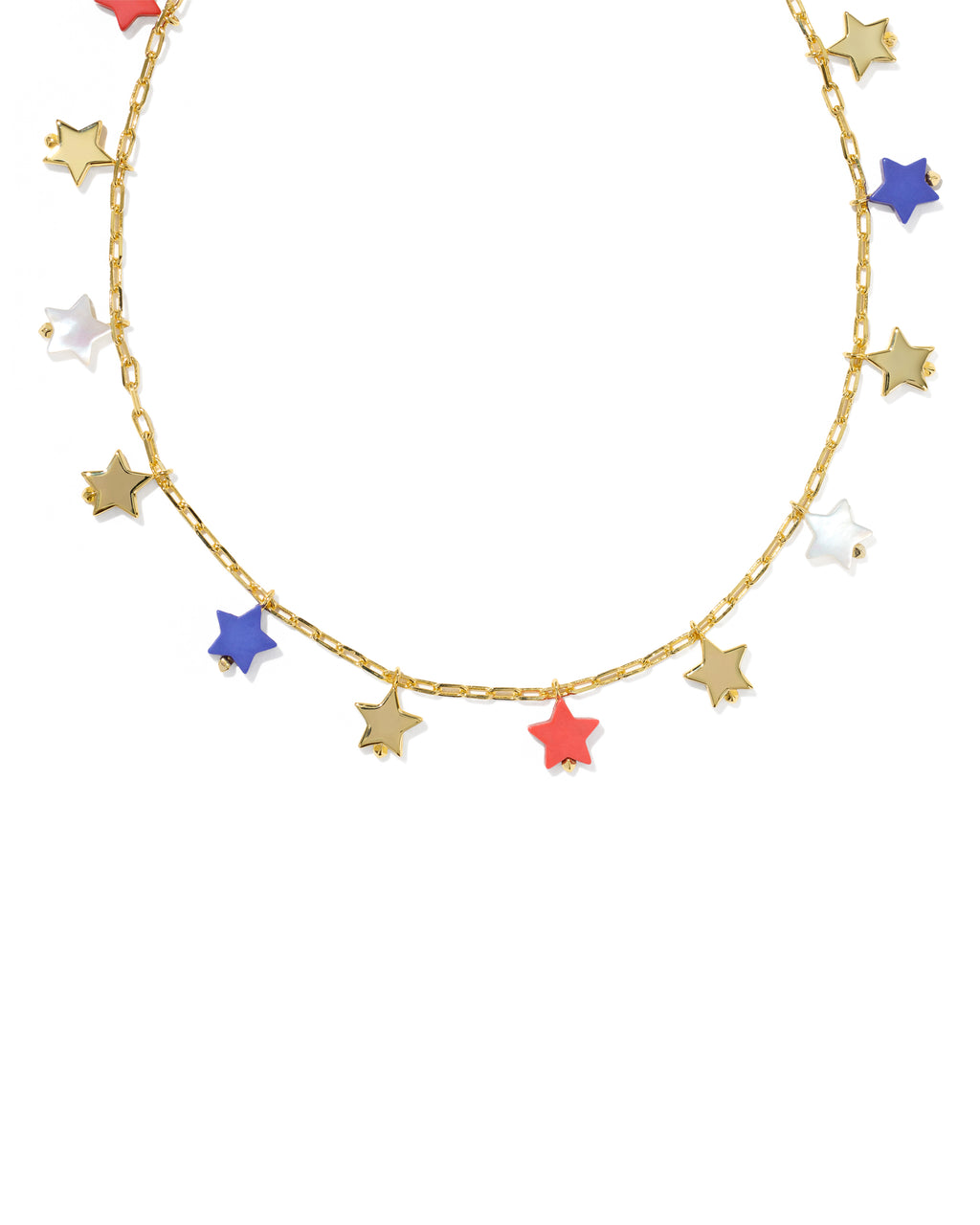 Kendra Scott Camila Strand Necklace - Gold Red White Blue Mix