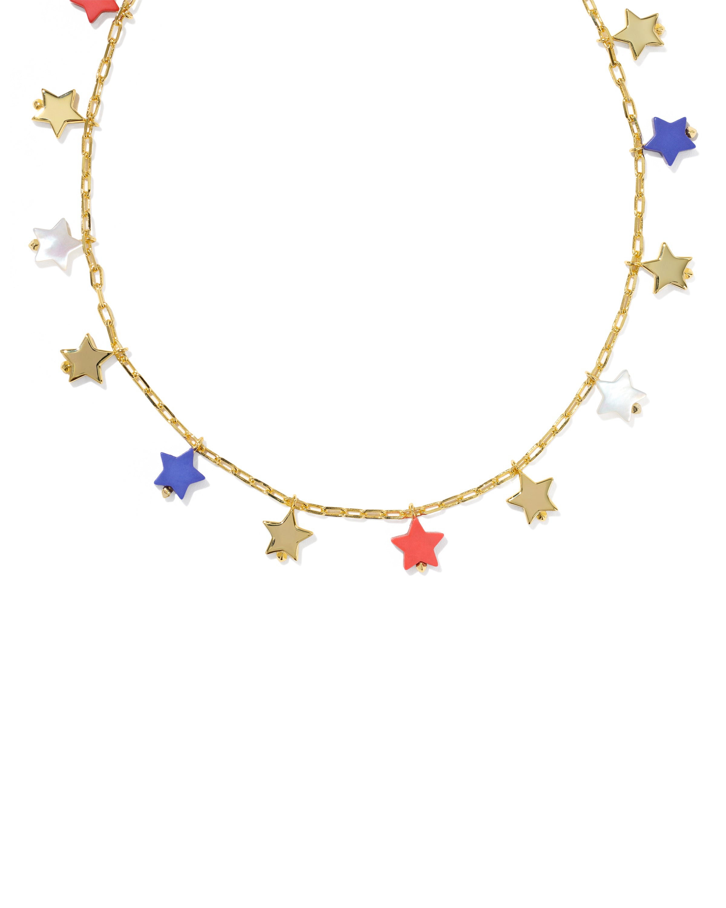 Kendra Scott Camila Strand Necklace - Gold Red White Blue Mix