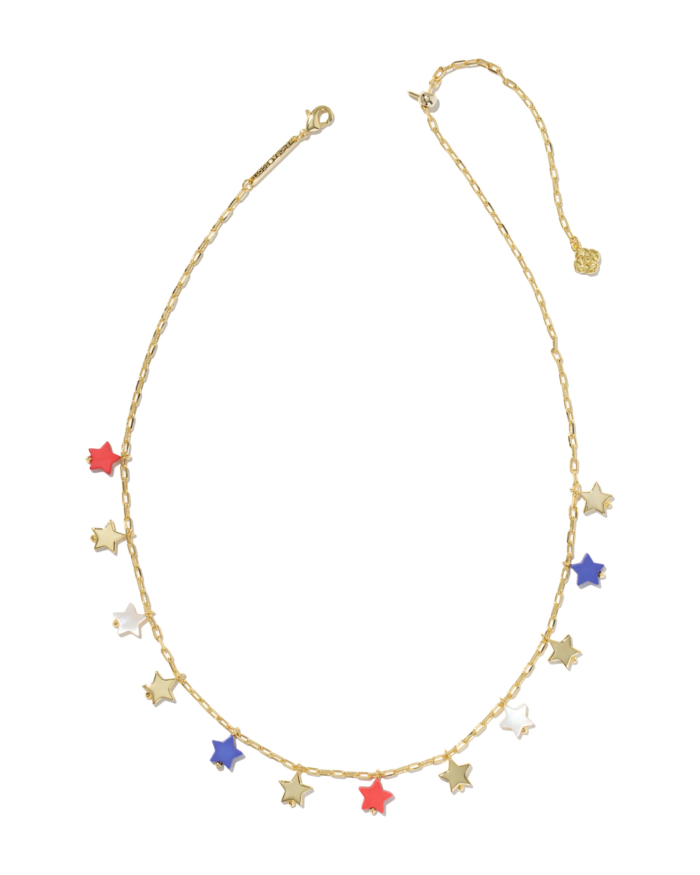 Kendra Scott Camila Strand Necklace - Gold Red White Blue Mix