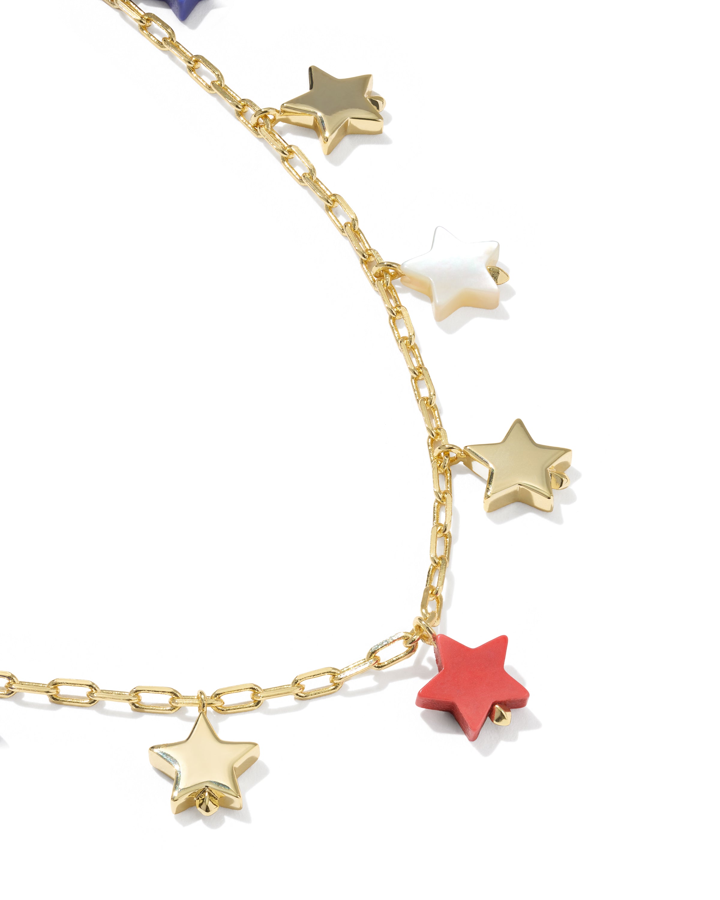 Kendra Scott Camila Strand Necklace - Gold Red White Blue Mix