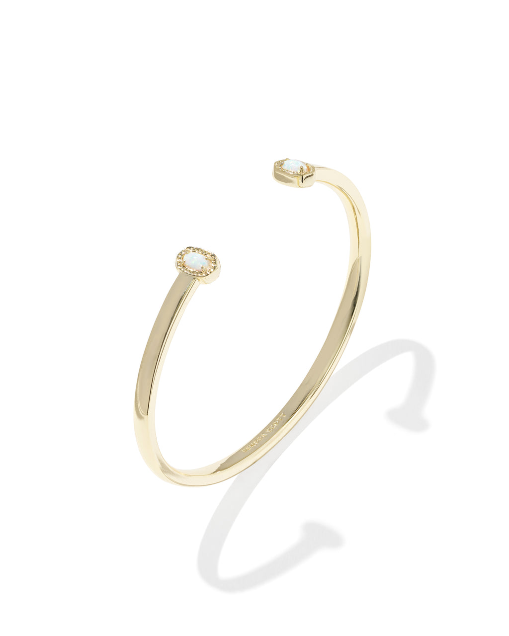 Kendra Scott Mini Elton Cuff Bracelet - Gold Bright White Lab Grown Opal S/M