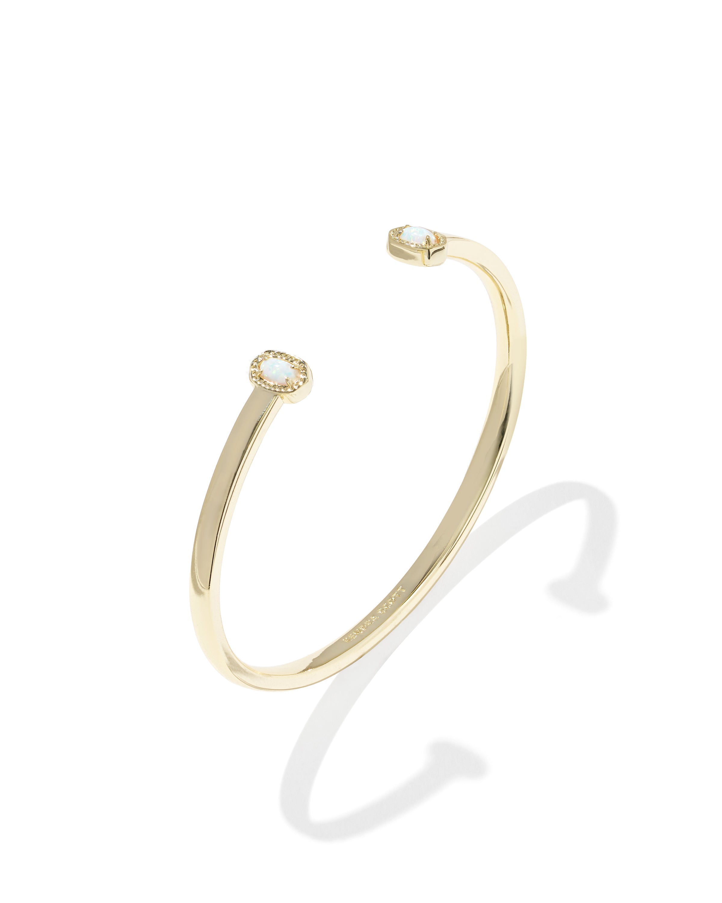 Kendra Scott Mini Elton Cuff Bracelet - Gold Bright White Lab Grown Opal S/M