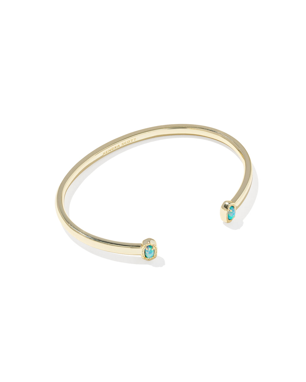 Kendra Scott Mini Elton Cuff Bracelet - Gold Blue Lab Grown Opal S/M