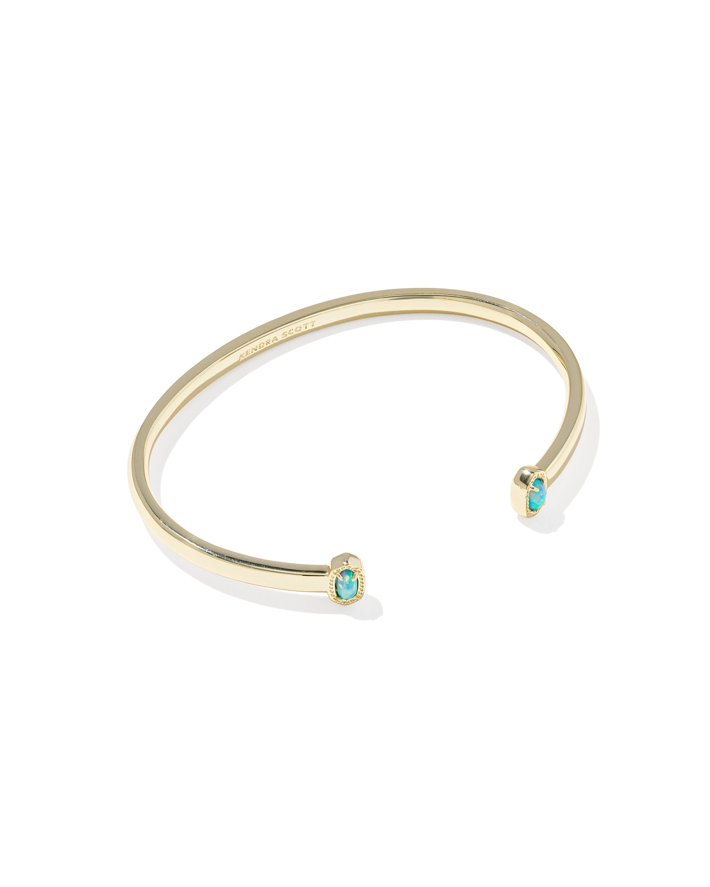 Kendra Scott Mini Elton Cuff Bracelet - Gold Blue Lab Grown Opal S/M
