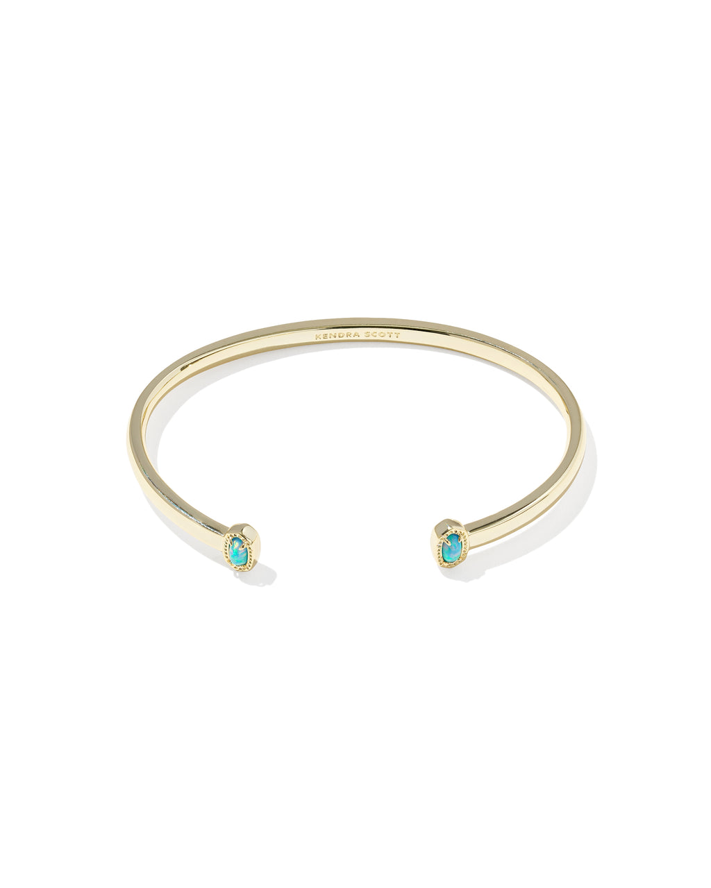 Kendra Scott Mini Elton Cuff Bracelet - Gold Blue Lab Grown Opal S/M