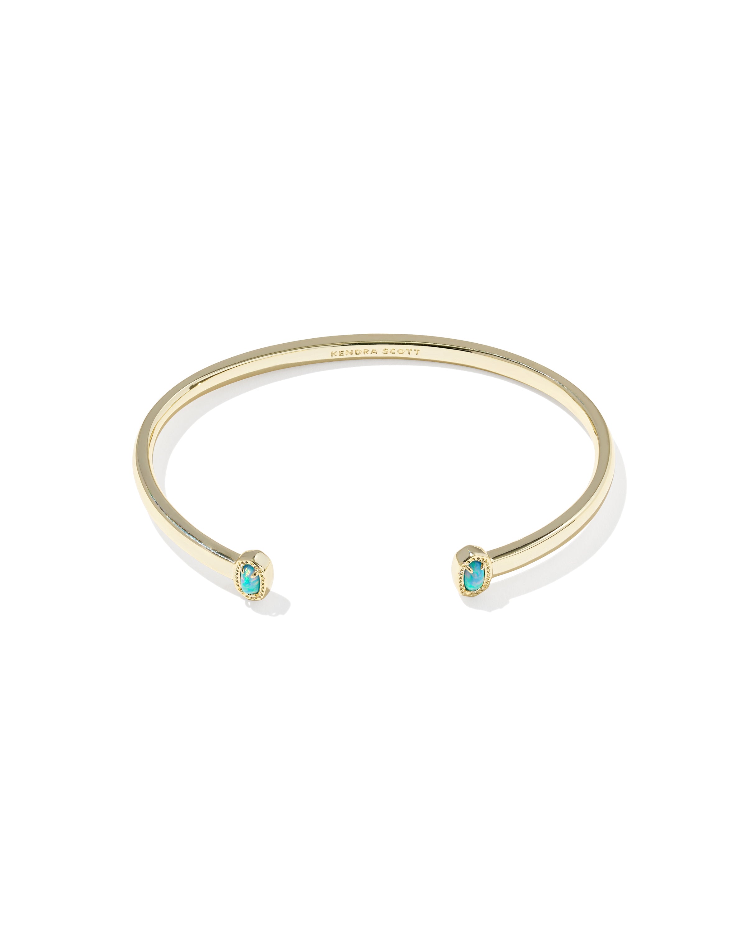 Kendra Scott Mini Elton Cuff Bracelet - Gold Blue Lab Grown Opal S/M