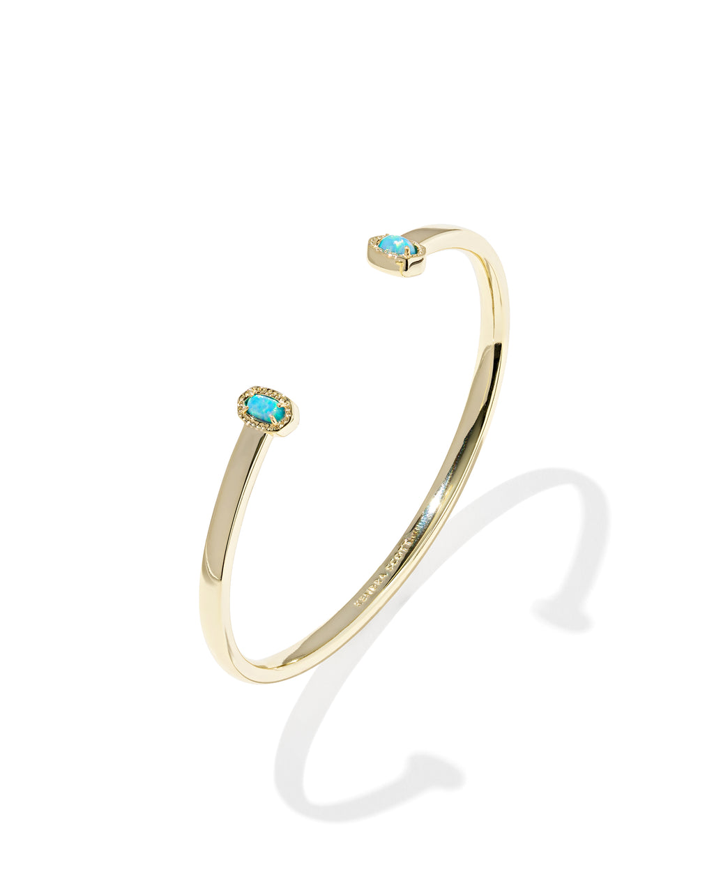 Kendra Scott Mini Elton Cuff Bracelet - Gold Blue Lab Grown Opal S/M