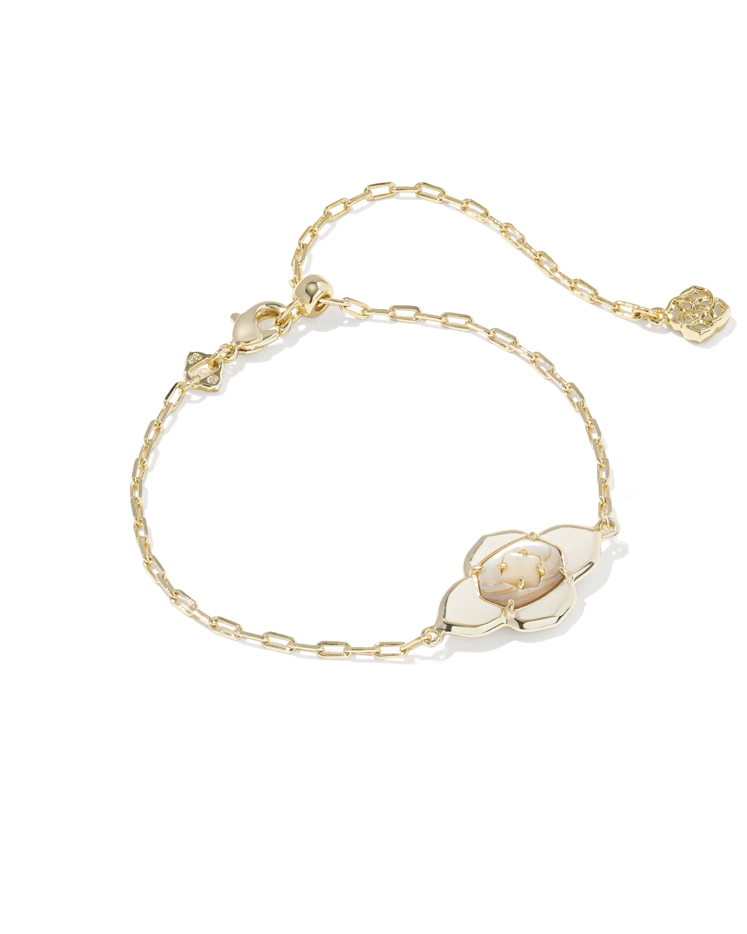 Kendra Scott Abbie Medallion Delicate Chain Bracelet - Gold Neutral Mix