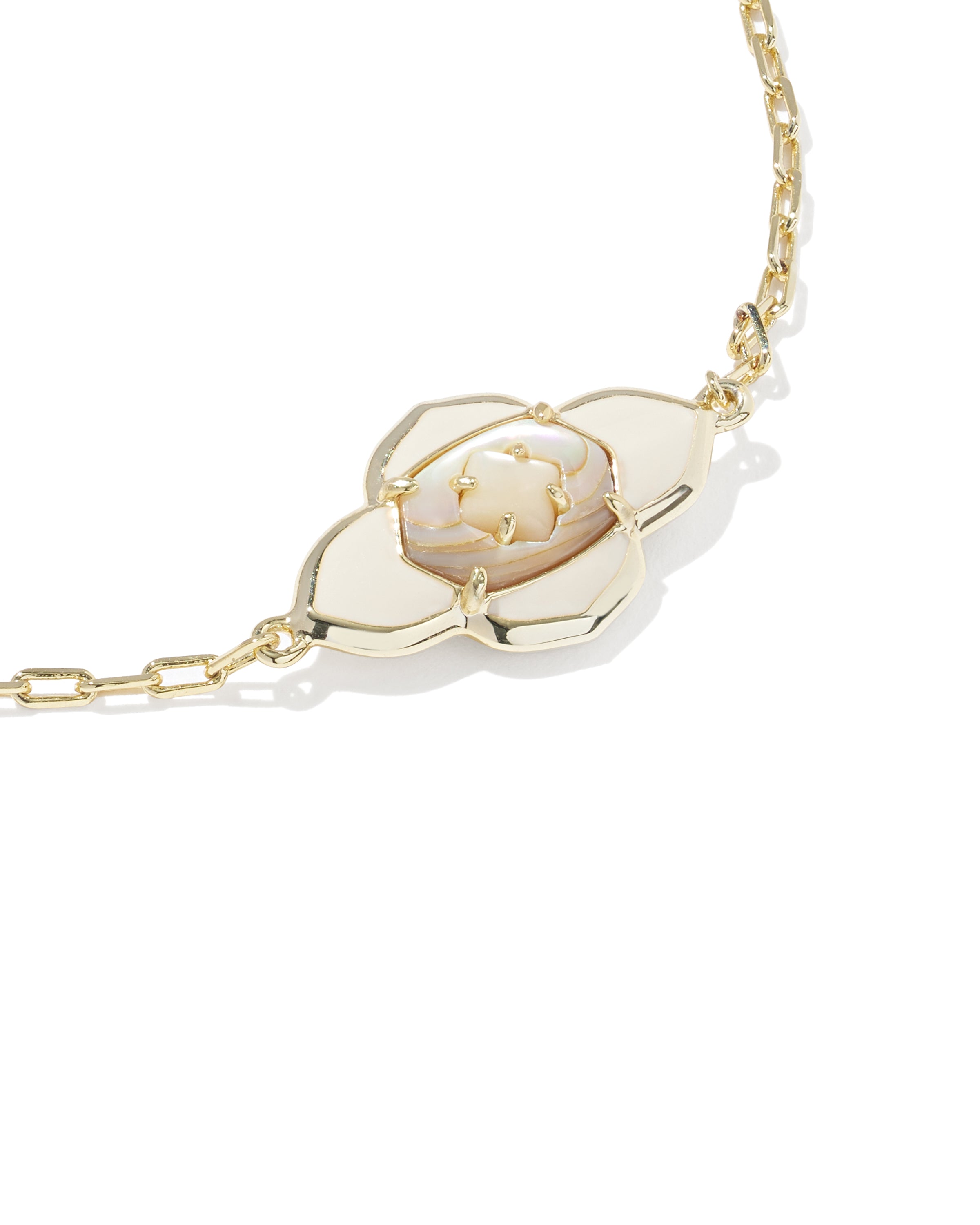 Kendra Scott Abbie Medallion Delicate Chain Bracelet - Gold Neutral Mix
