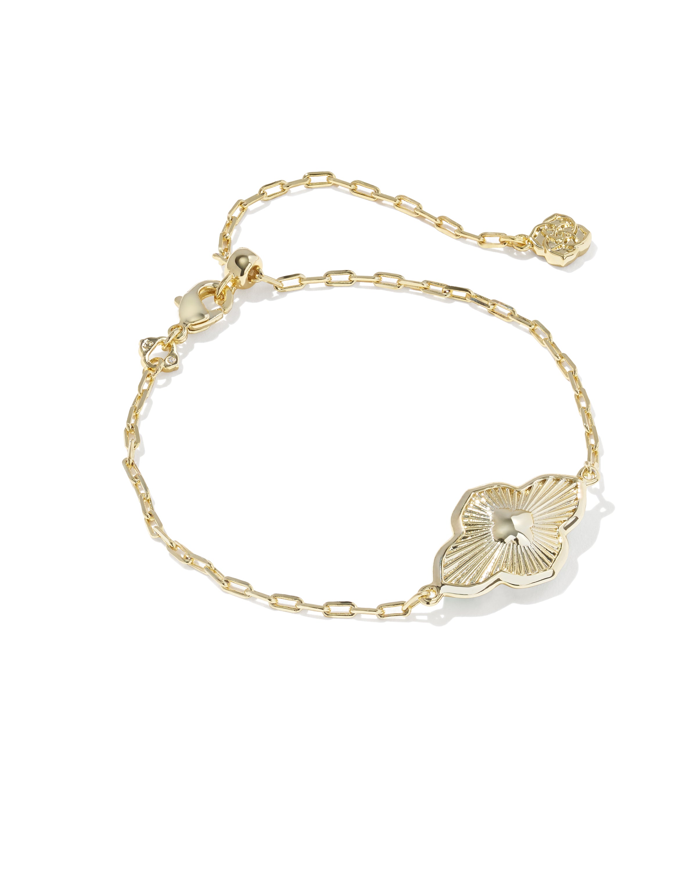 Kendra Scott Abbie Medallion Delicate Chain Bracelet - Gold Abalone Sea Green Mix