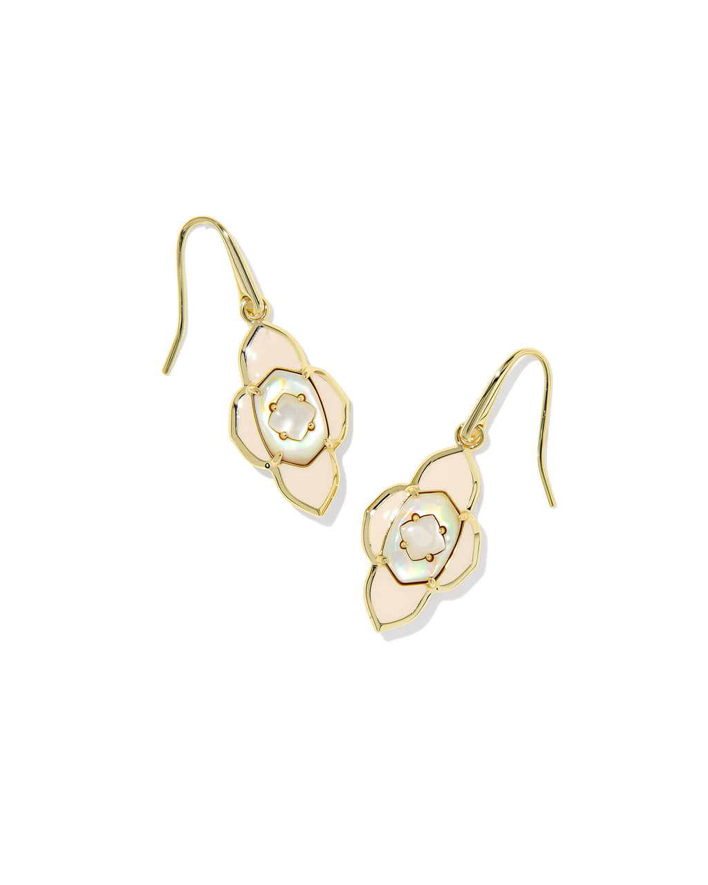 Kendra Scott Abbie Medallion Small Drop Earrings - Gold Neutral Mix